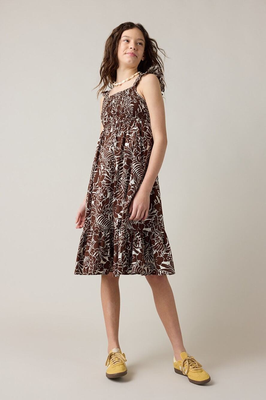Girls Hello Franki Flutter Sleeve Bar Back Floral Dress Youth Medium